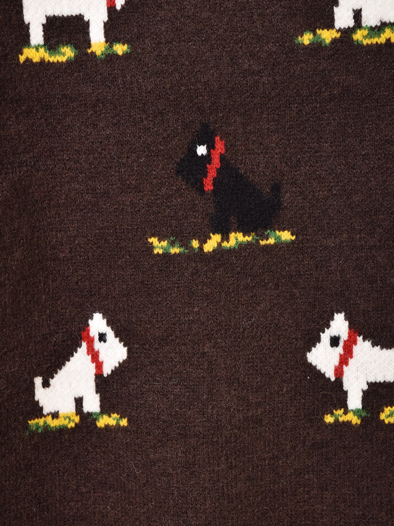 【2色展開】Meridian 犬柄 フード カーディガン