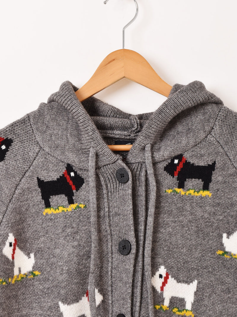 【2色展開】Meridian 犬柄 フード カーディガン