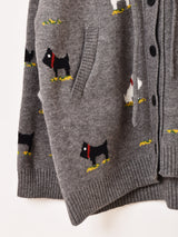 【2色展開】Meridian 犬柄 フード カーディガン