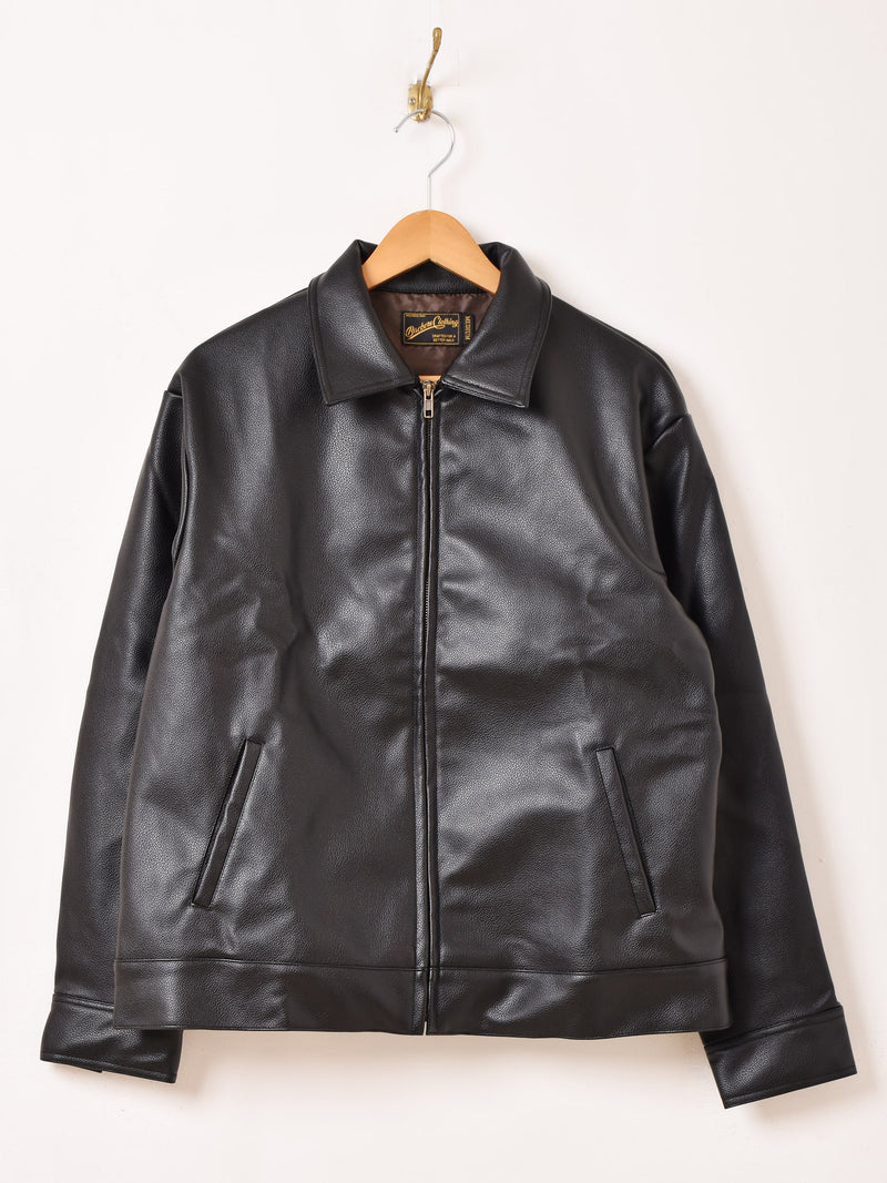 3色展開】Backers フェイクレザー ジップアップジャケット – 古着屋Top