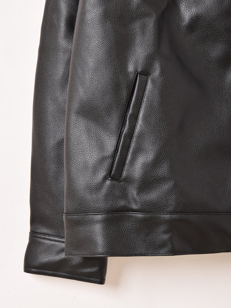 3色展開】Backers フェイクレザー ジップアップジャケット – 古着屋Top