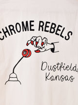 【2色展開】Backers 刺繍入り ドリズラージャケット「CHROME REBELS」