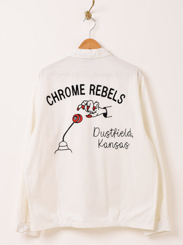 【2色展開】Backers 刺繍入り ドリズラージャケット「CHROME REBELS」