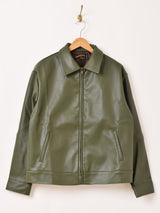 【3色展開】Backers フェイクレザー ジップアップジャケット