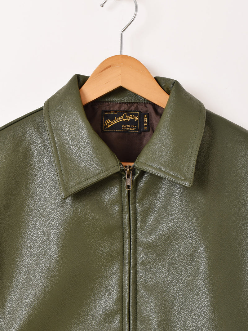 3色展開】Backers フェイクレザー ジップアップジャケット – 古着屋Top