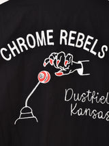 【2色展開】Backers 刺繍入り ドリズラージャケット「CHROME REBELS」