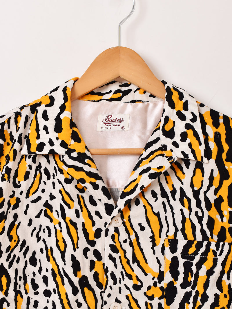 2色展開】Backers レオパード柄 コーデュロイ 長袖シャツ – 古着屋Top