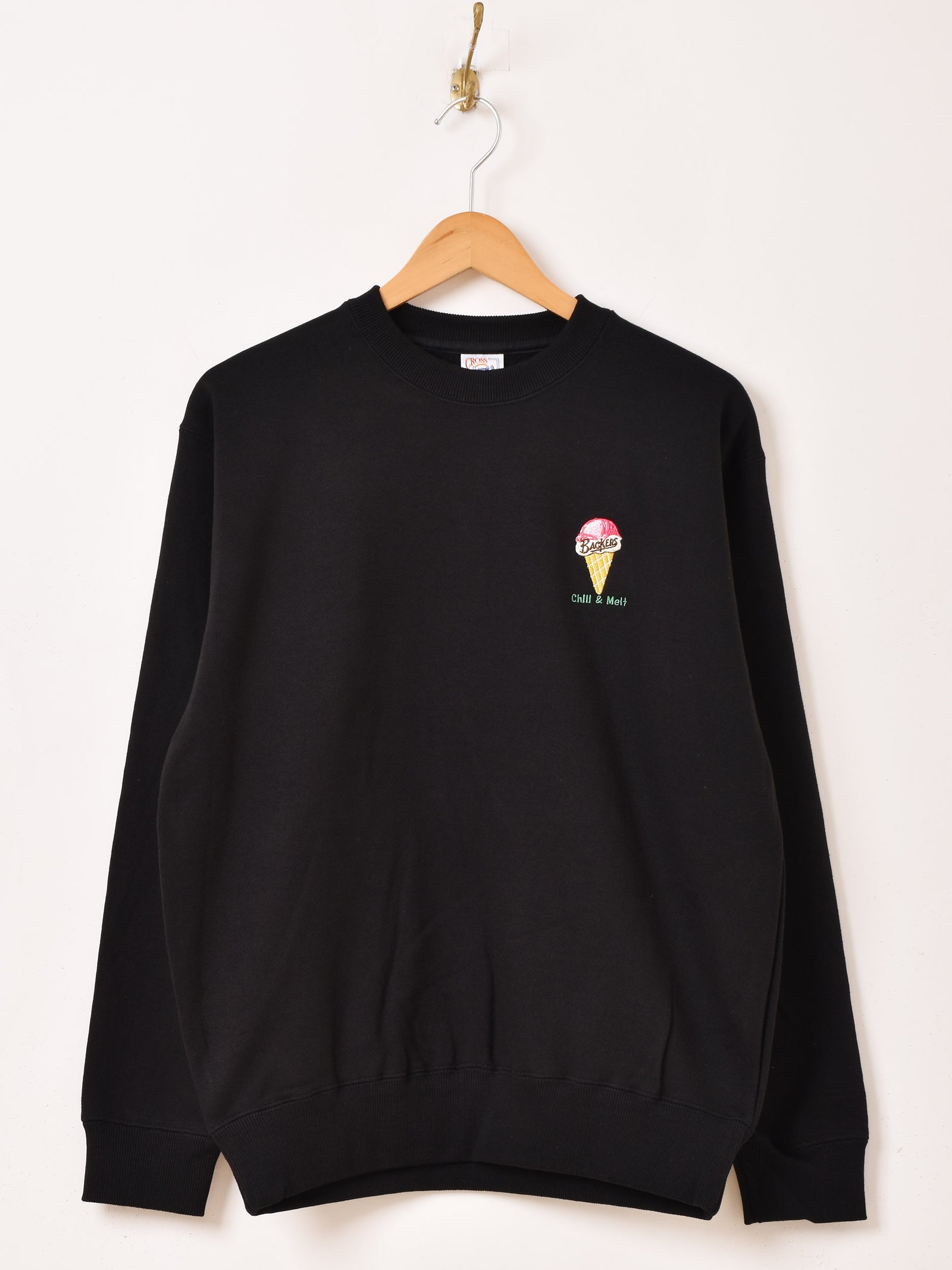 2色展開】 ワンポイント刺繍 スウェットシャツ Icecream – 古着屋Top 