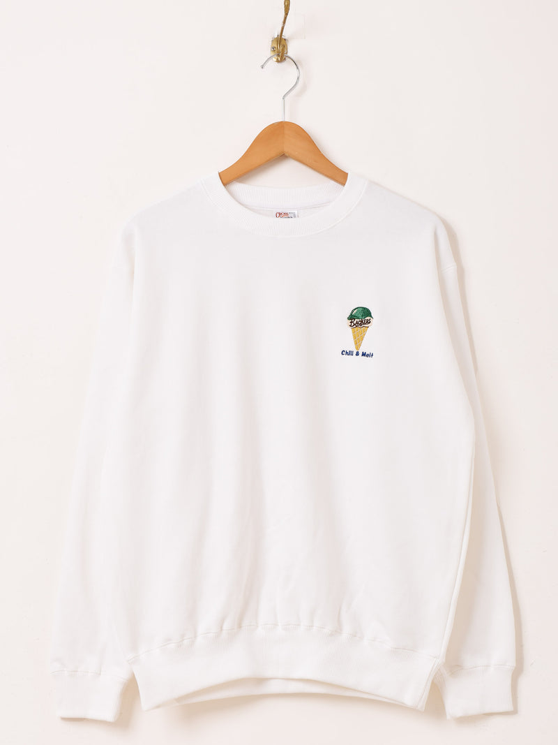 2色展開】 ワンポイント刺繍 スウェットシャツ Icecream – 古着屋Top