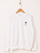 【2色展開】 ワンポイント刺繍 スウェットシャツ Icecream