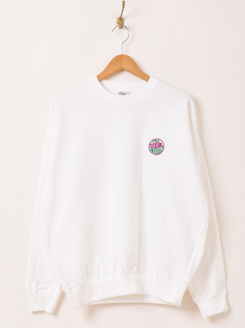 ワンポイント刺繍 スウェットシャツ「I'M SEXUAL INTELLECT」 – 古着屋