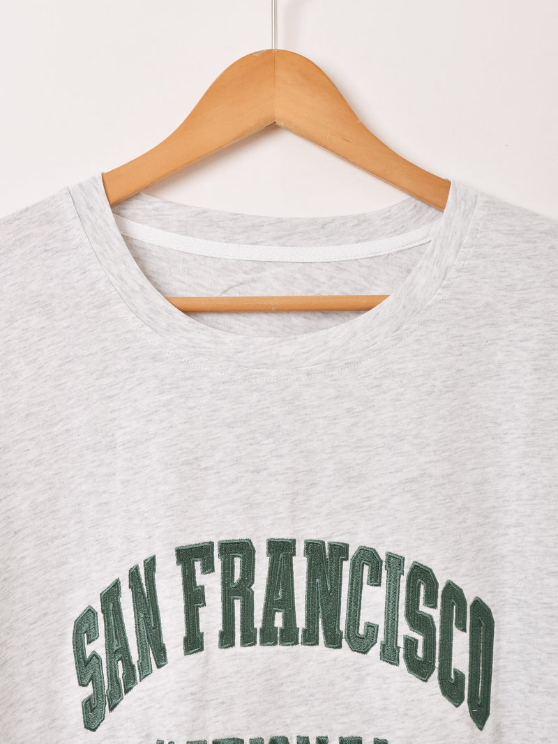 【2色展開】 刺繍入り ビッグTシャツ「SAN FRANCISCO」