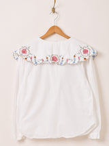 ボウタイ 刺繍 長袖ブラウス