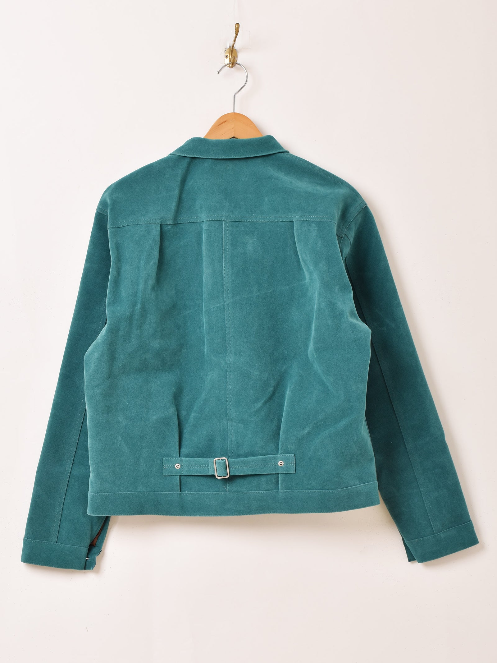 ヴィンテージ レトロ古着 スエード調コート 派手裏地 緑 ライトアウター B03_2841_75f779de-8780-4f57-