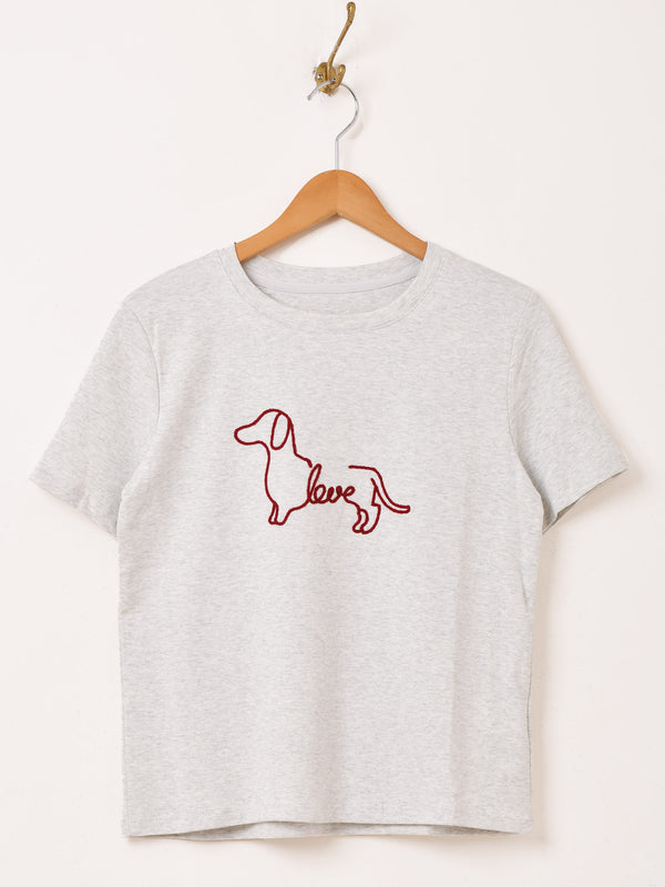 ダックスフント 刺繍 Tシャツ