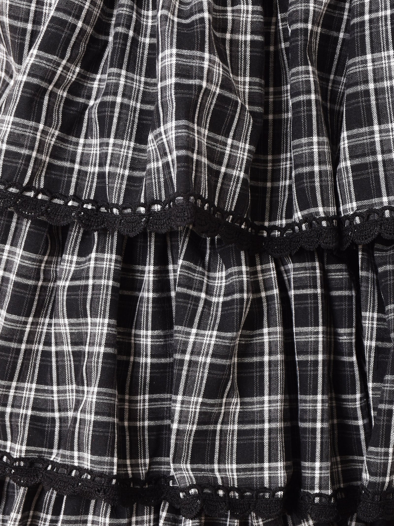 MAGALI チェック柄 ブラックカジュアルパンツ MAGALI チェック柄 ブラックカジュアルパンツ