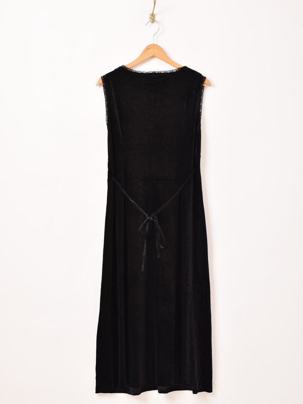 Meridian レース ベロア ノースリーブワンピース