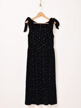 Meridian 小花柄 リボン ベロア ノースリーブワンピース