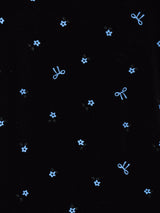 Meridian 小花柄 リボン ベロア ノースリーブワンピース