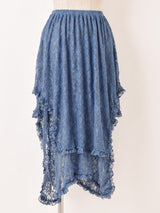 【3色展開】Meridian 花柄 アシンメトリー レーススカート