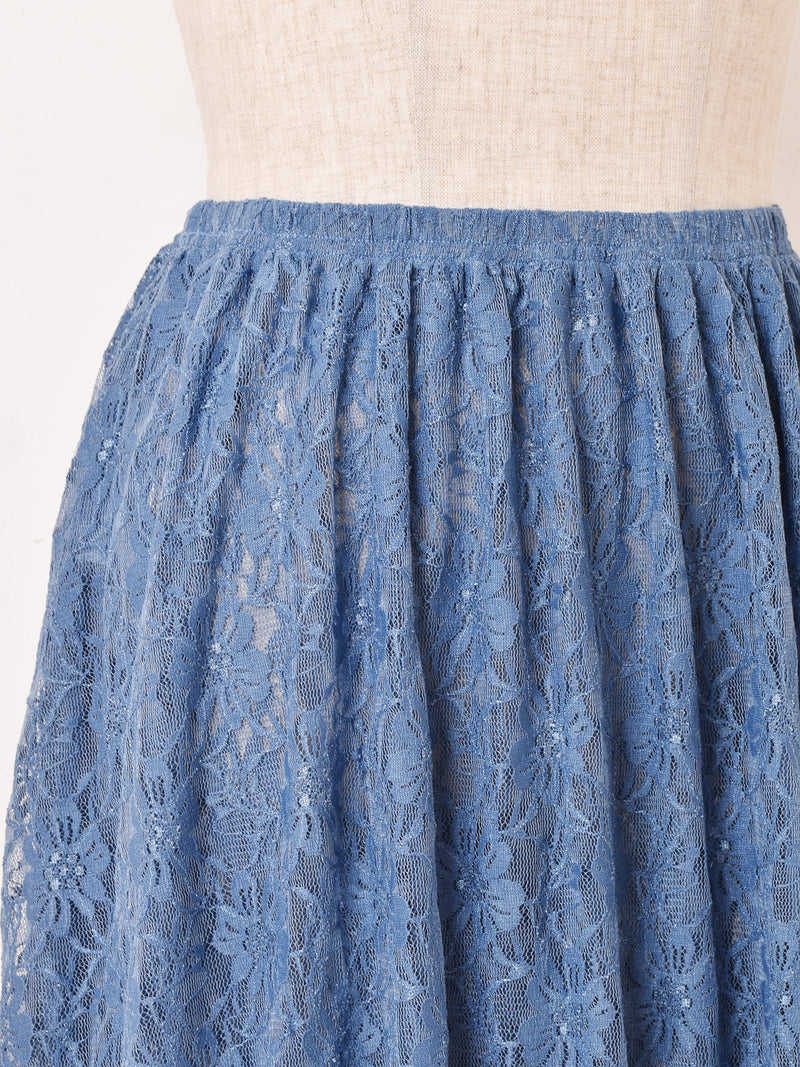 【3色展開】Meridian 花柄 アシンメトリー レーススカート