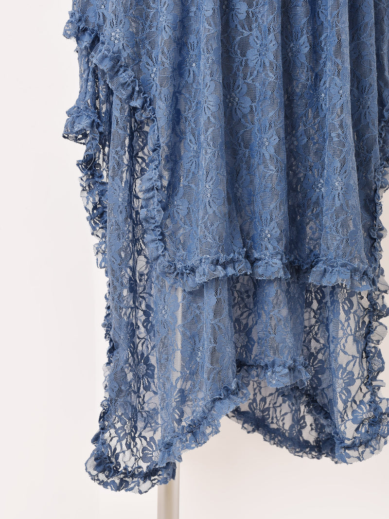 【3色展開】Meridian 花柄 アシンメトリー レーススカート