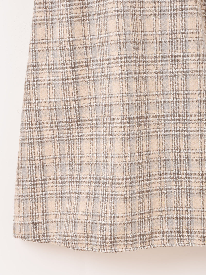 【2色展開】Meridian チェック柄 ファーデザイン キャミソールワンピース