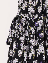 【2色展開】Meridian 花柄 リボン ボリューム スカート