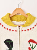 Elcamino クラシックカー柄 カウチンセーター