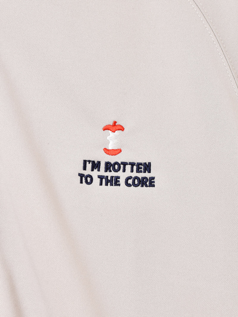 【2色展開】 刺繍入り ジョグトップ「I'M ROTTEN TO THE CORE」