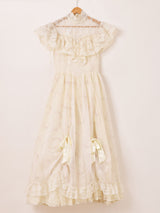 80's  Made in USA "GUNNE SAX" 花柄 レース ロングドレス