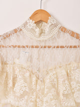 80's  Made in USA "GUNNE SAX" 花柄 レース ロングドレス