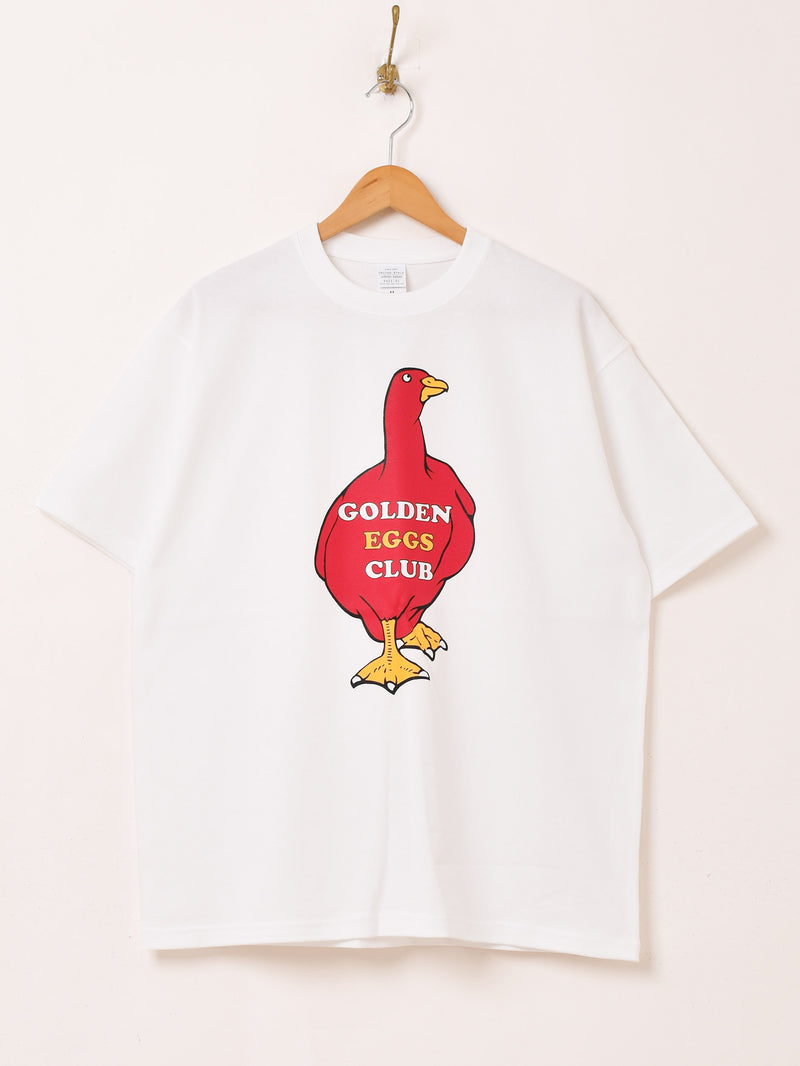 【2色展開】 プリントTシャツ「GOLDEN EGGS CLUB」