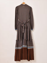 70's "GUNNE SAX" チェック柄 長袖ワンピース