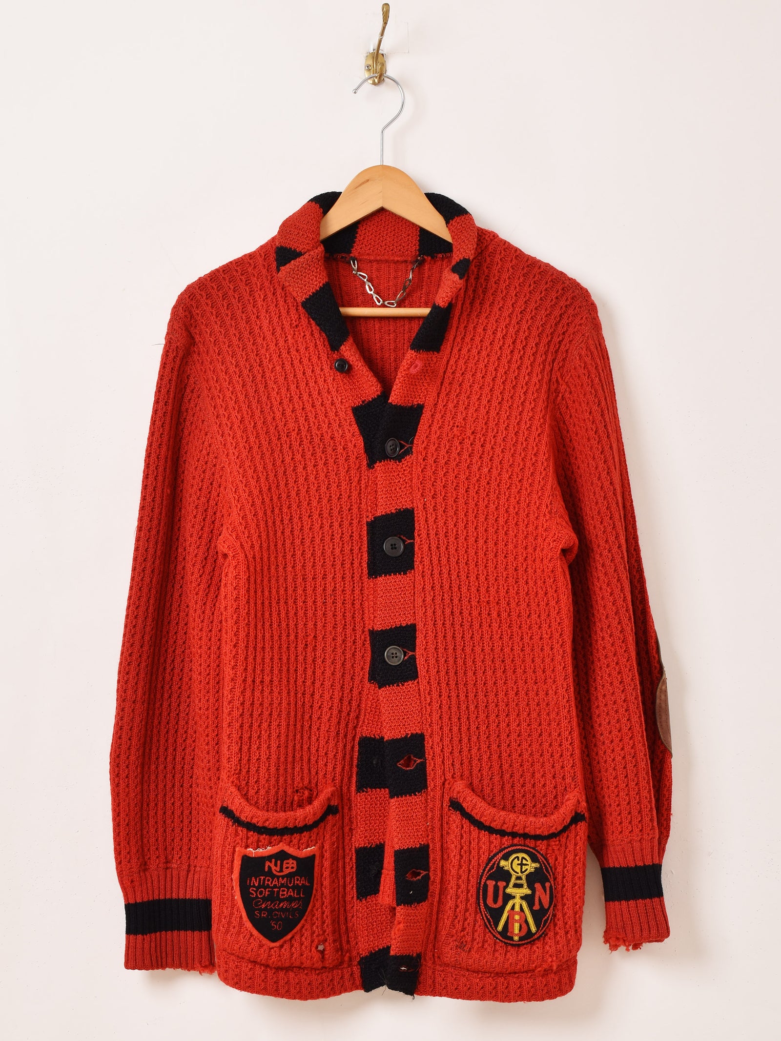 50's Shawl Collar Lettered Cardigan – 古着屋Top of the Hillの