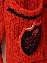 50's Shawl Collar Lettered Cardigan