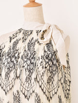 【2色展開】Meridian 花柄×レース リボンネック スリーブレスワンピース