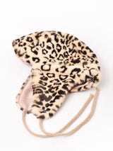 レオパード柄 フェイクファー イヤーフラップ キャップ