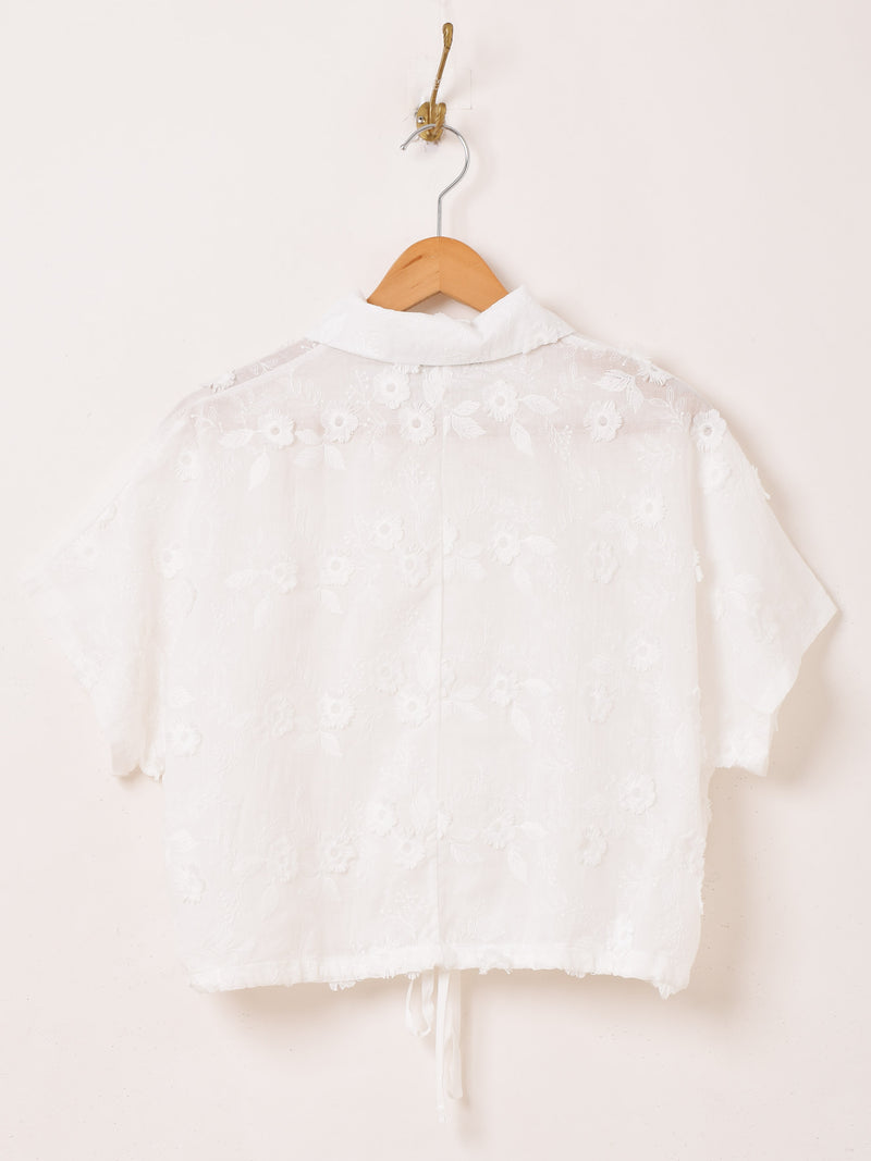【2色展開】Meridian フラワー刺繍 半袖シャツ