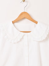 Meridian レースカラー 刺繍 長袖ブラウス