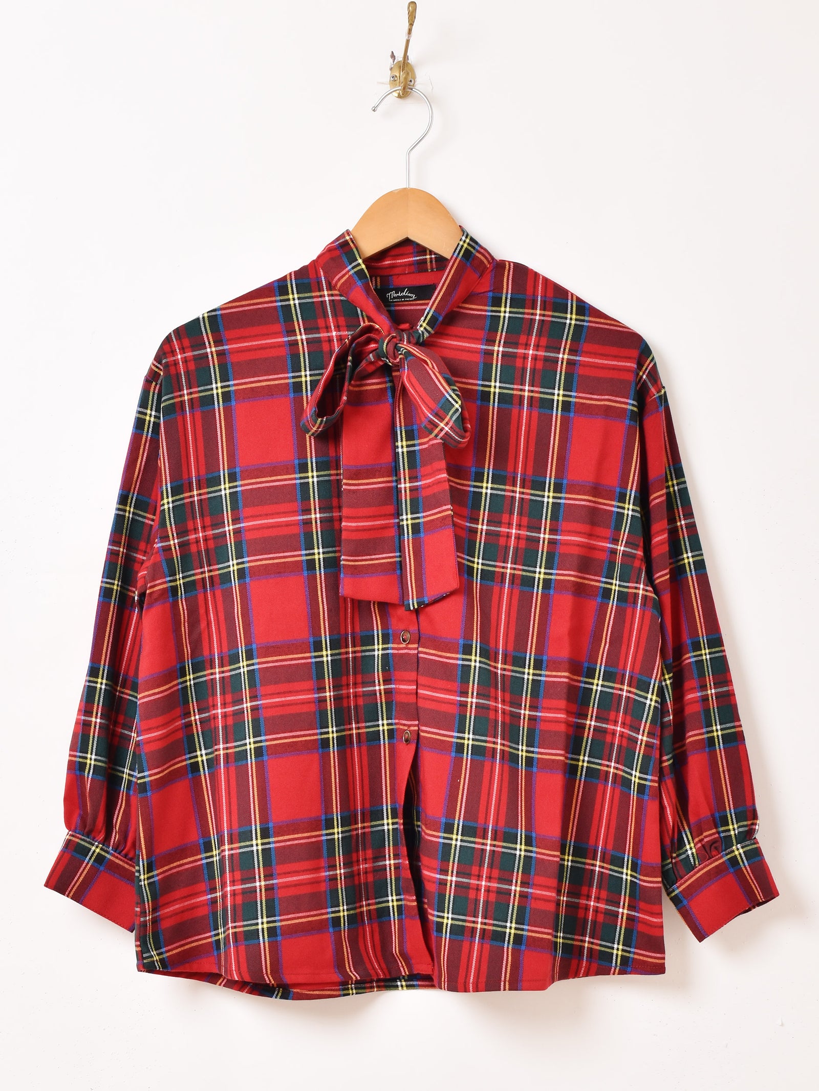 【美品】レジーナロマンティコ タータンチェック ボウタイブラウス　36サイズ B03_3343_76182c8e-b7bf-4c80-