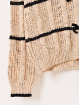 【2色展開】Meridian ボーダー柄 リボンデザイン カーディガン