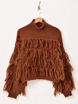 【4色展開】Meridian フリンジ ハイネックセーター