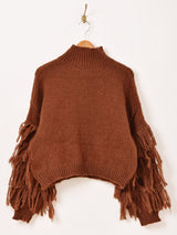 【4色展開】Meridian フリンジ ハイネックセーター