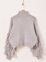 【4色展開】Meridian フリンジ ハイネックセーター