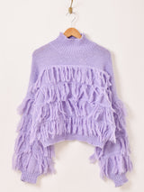 【4色展開】Meridian フリンジ ハイネックセーター