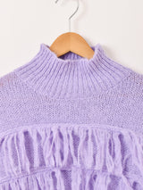 【4色展開】Meridian フリンジ ハイネックセーター