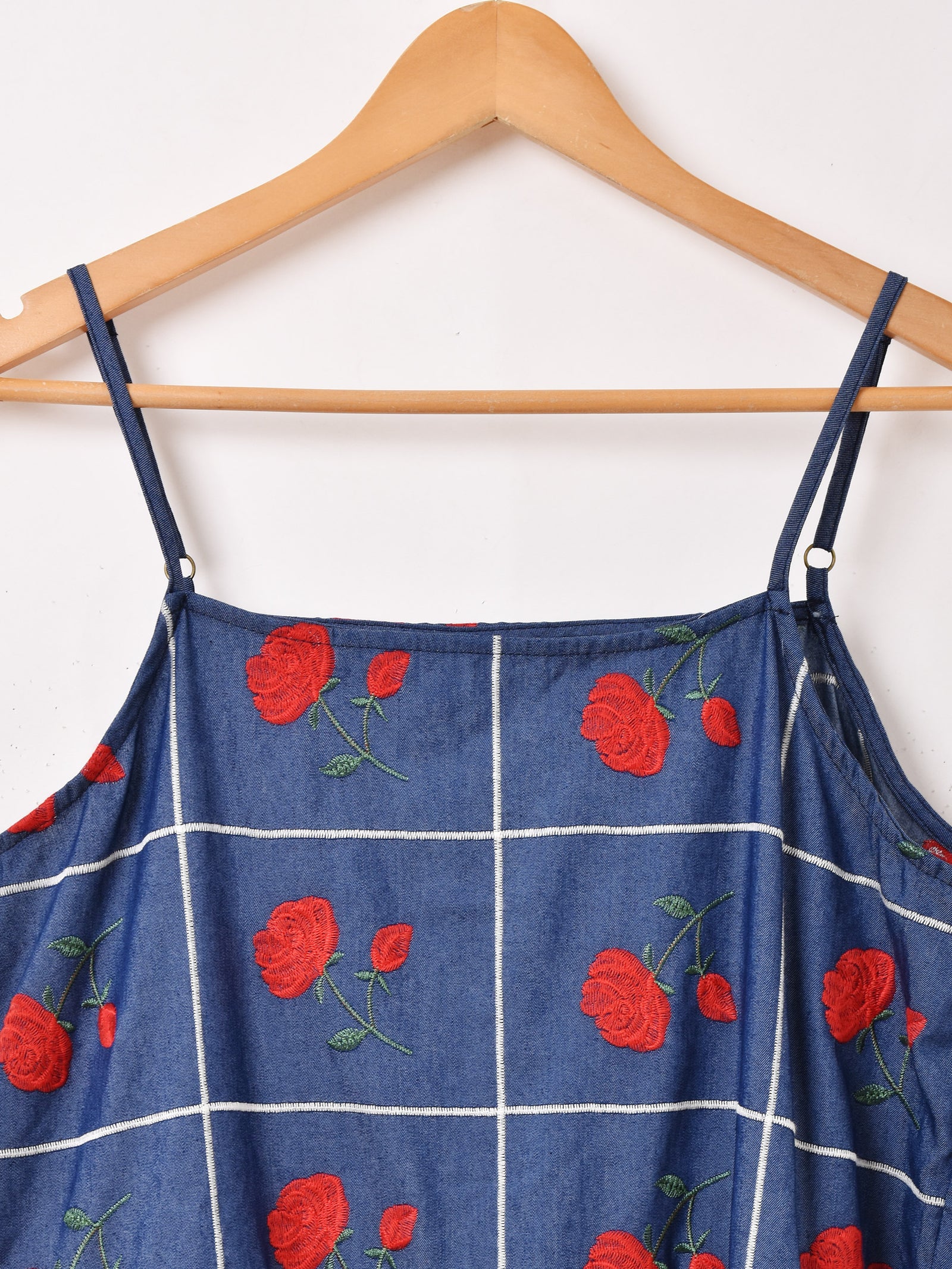 Elcamino バラ刺繍 デニム キャミソールワンピース – 古着屋Top of the