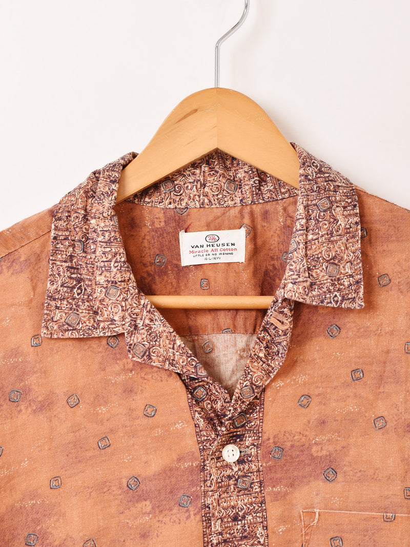 60's "VAN HEUSEN" 総柄 半袖シャツ