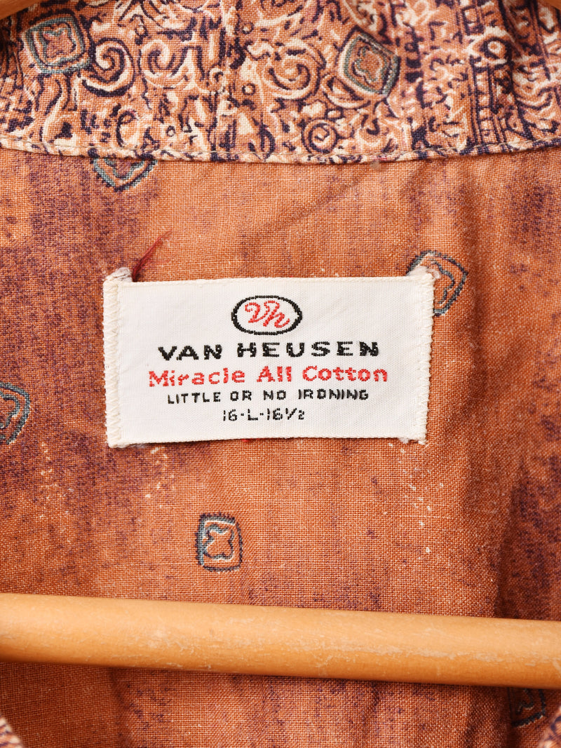 60's "VAN HEUSEN" 総柄 半袖シャツ